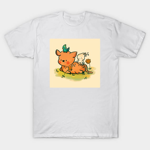 Friends just chillin' T-Shirt by white flame art